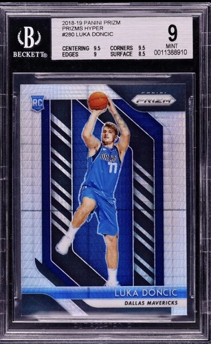 2018-19 Panini Prizm #280 Luka Doncic Hyper Prizm Rookie RC BGS 9 Mint