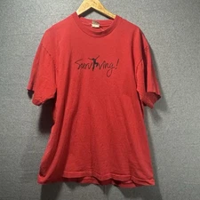 Vinatge 90's T-Shirt "Surviving" XL Red Single stitch Made in USA