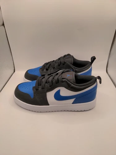 Nuove Nike Jordan 1 Low ALT (PS) sneaker bianco nero blu royal DR9748 140 taglia 3 anni