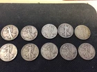 Liberty Walking Silver Half Dollars Lot of 10 Circulated 1936-1945 Lot #4