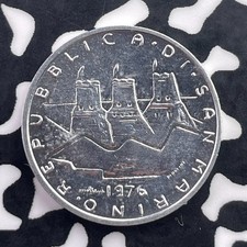1976 San Marino 5 Lire Lot#C5797 High Grade! Beautiful!