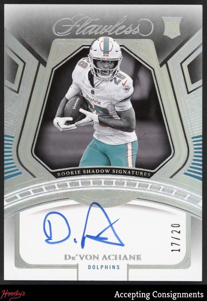 De'Von Achane Panini Flawless Rookie Shadow Signatures #RSDAC Silver