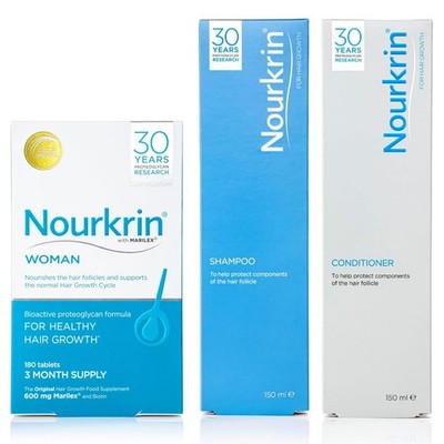 Nourkrin Women Vorteilspack 180 Tabletten 150ml Shampoo Conditioner 3Monatsvorrat Set