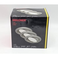 3Er Set LED Einbauleuchte, Ø 14 Cm, 8 W, Matt-Nickel, Briloner Leuchten