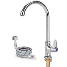 Single Hole Kitchen Faucet, Cold Water Only with Anti-Splash Spout - Stainles...