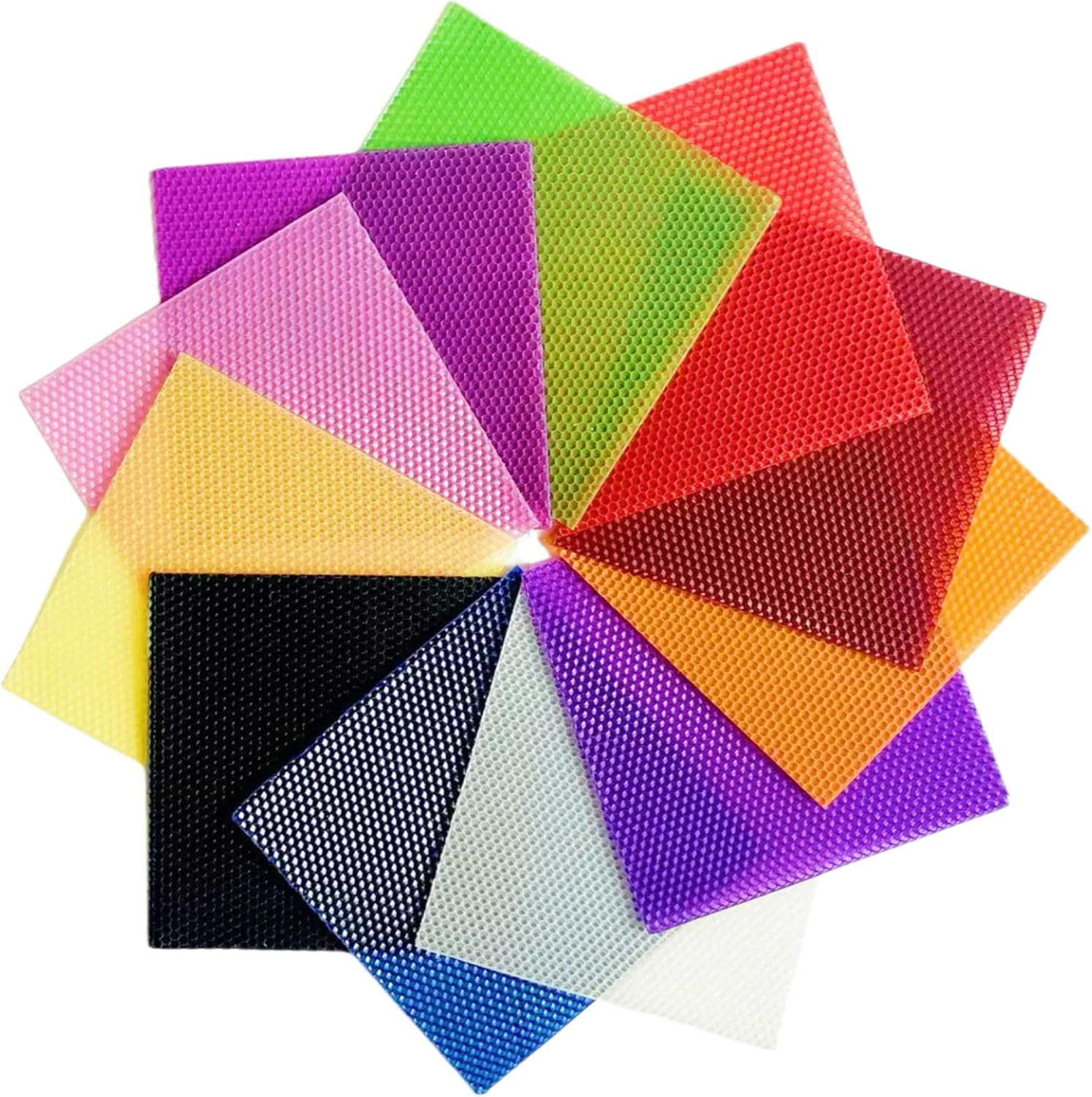 12 Colors Beeswax Sheets for Rolling Candle 8" X 8" Beeswax Sheets for Candle Ma