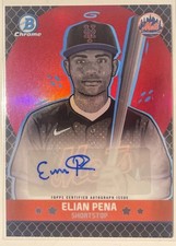 Elian Peña 1st Bowman Chrome RED AUTO /5 Ascensions SSP Mets 🔥