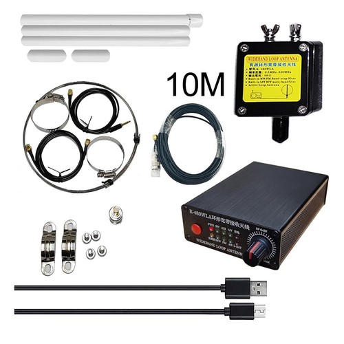 Broadband Receiver Active Ring Antenna 0-30DB Adjustable Gain Built-in Filters - Bild 4 von 26