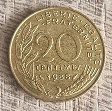 20 Centimes French 1988 Circulated Coin