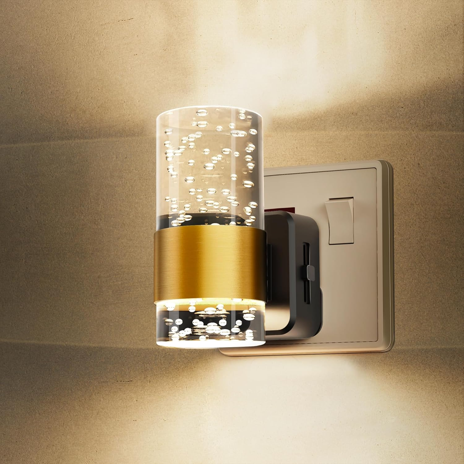 LOHAS-LED Plug in Night Light, Acrylic Night Light with Dusk to Dawn Sensor, Adj