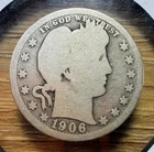 1906-D Barber Quarter - Actual Silver Coin Shown - Free Shipping Tracking INV152