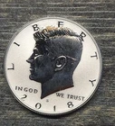 Gem 2018-S REVERSE PROOF Ultra Cameo 90% Silver Kennedy Half Dollar