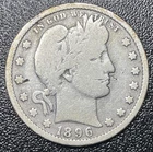 1896-S Barber Silver Quarter 25c VG Very Good Full Rims Key Date