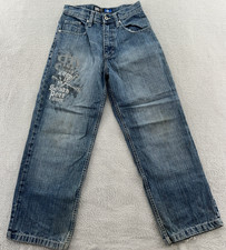 VTG Southpole Jeans Boys Sz 10 Baggy 90s Y2K Medium Wash Skull Crossbones