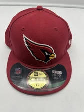 Arizona Cardinals NFL New Era 59FIFTY Fitted Hats red Cap Size 7 3/8 On Field