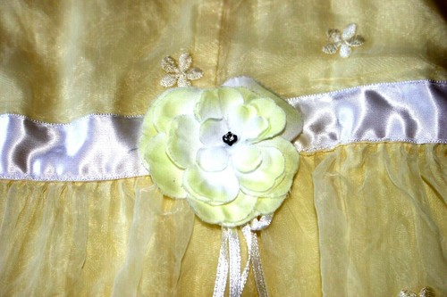 "SPEECHLESS GIRLS"- YELLOW PARTY DRESS W/ A WHITE UNDERSKIRT- RHINESTONE SIZE 6X - Picture 3 of 5
