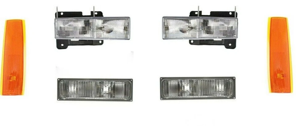 Headlights For 1990 1991 1992 1993 GMC Truck Yukon With Signals Tail Lights Foto 2 de 4