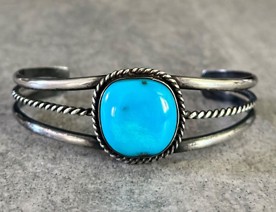 アクセサリー Vintage Navajo Turquoise Silver Bracelet Amazing Vintage Native American Jewelry Navajo Sterling