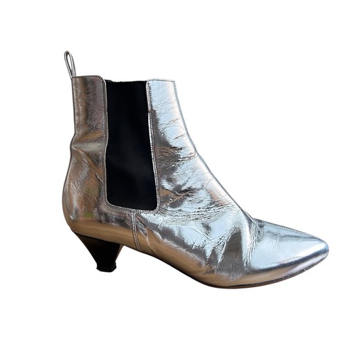 Isabel Marant Dawell Chelsea Boots EU 39 US 7.5 Silver Low Heel Ankle Boot EUC - Picture 11 of 12