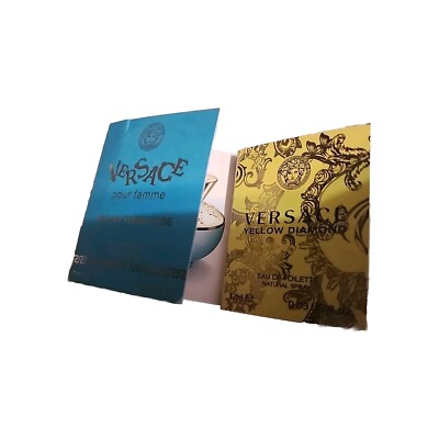 2 Versace Dylan Yellow Diamond Turquoise EDT Sample Perfume Vial