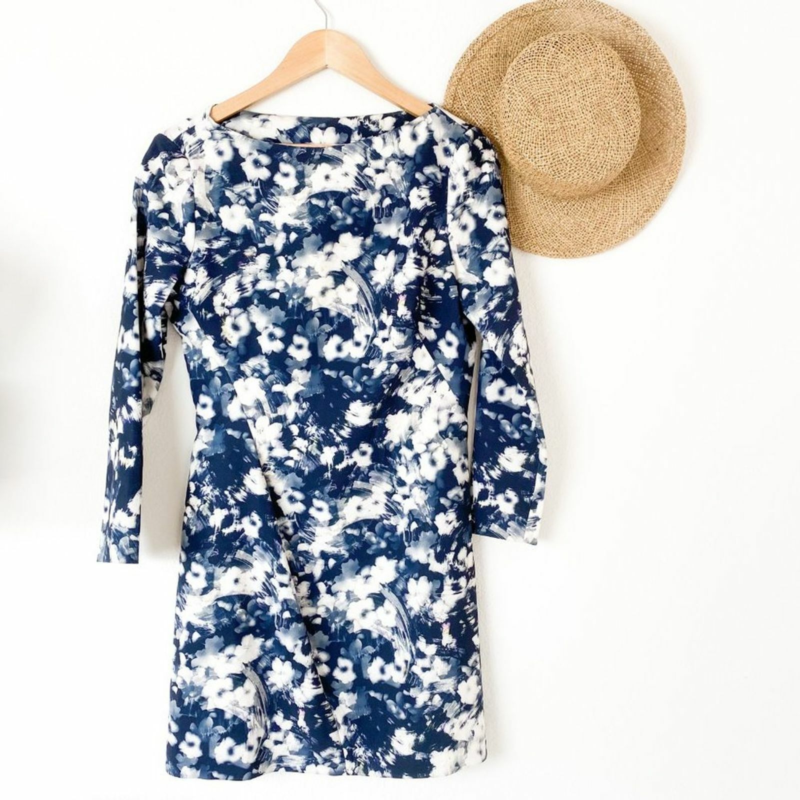 zara blue long sleeve dress