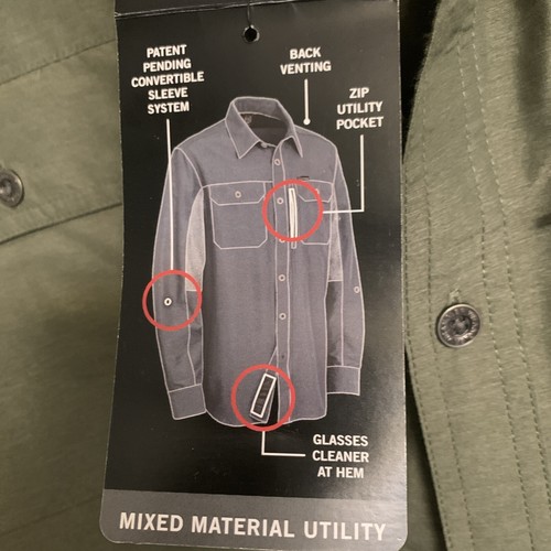Camicia da uomo Wrangler ATG All Terrain Gear verde con bottoni nuova con etichette taglia 3XT - Foto 6 di 10