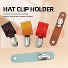 Hat Clip for Travel PU Leather Buckle Style Hat Clip for Travel On Bag