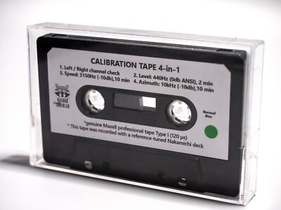4-in-1 Maxell Test/Calibration audio cassette tape: L/R, level