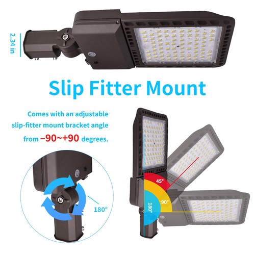 2PC 300W Street Light with Dusk to Dawn Photocell for Parking Lot Sports Stadium - Picture 6 of 24