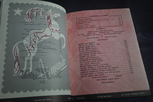 1962 *FIRST* Menu Manhattan Magazine *MAXIMS* - Picture 10 of 12