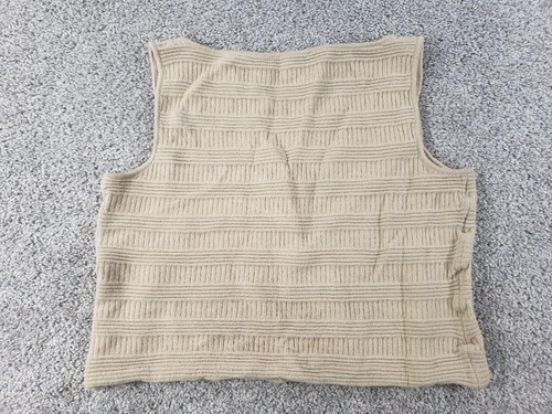 St John Womens Wool Cropped Tank Large Beige Knit Cropped - Picture 8 of 9