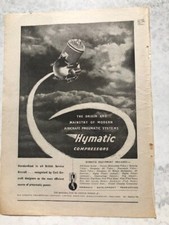 1947 Aircraft Advert HYMATIC ENGINEERING PNEUMATIC AIR HYDROVANE COMPRESSOR