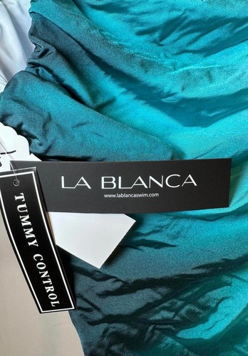 La Blanca Women's Tummy Control Swimsuit - Turquoise - Picture 3 of 4
