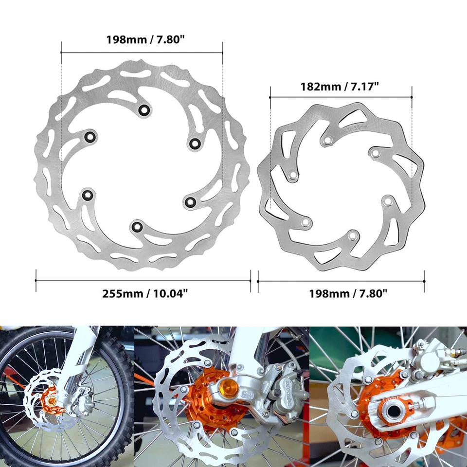 Rotores de disco de freno delanteros y traseros para KTM 125 250 350 450 530 SX XC F XCW EXCF Foto 3 de 4