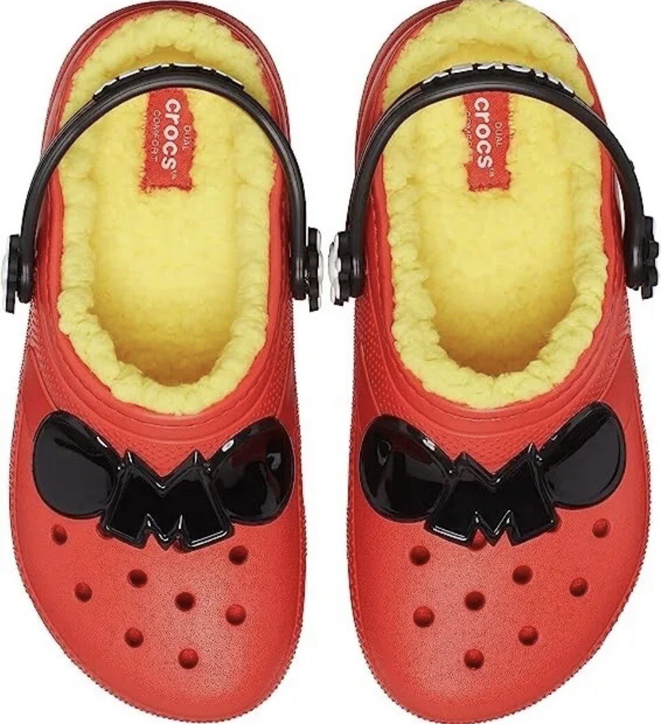 Disney Crocs Unisex Lined Clog Mickey Mouse Children Size J3 Red/Black eBay