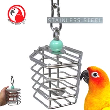 2885 Small Stainless Steel Baffle Cage 4x4 Parrot Pet Conure Foraging Cockatiel