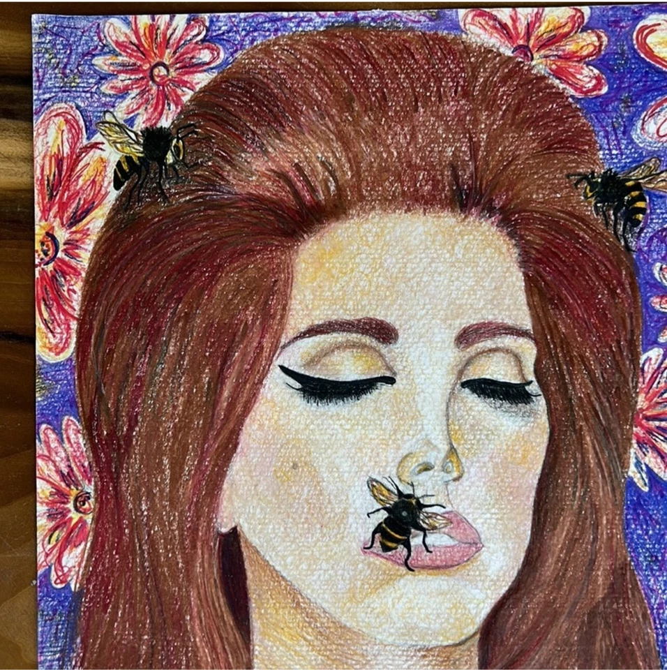 Original Kayla Braden “Lana” Lana Del Rey Drawing Musician Singer Fan Art - Image 2 of 4