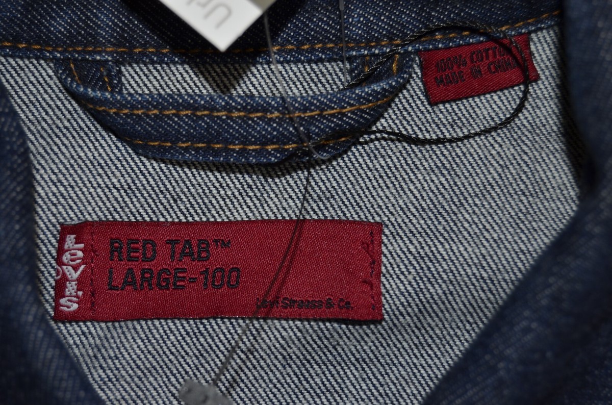 Mens LEVIS RED TAB 100 Vintage 80s TRUCKER Denim JACKET size