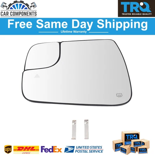 TRQ Exterior Mirror Fits Glass Heated Blind Spot LH Side For 2019-2021 Ram 1500