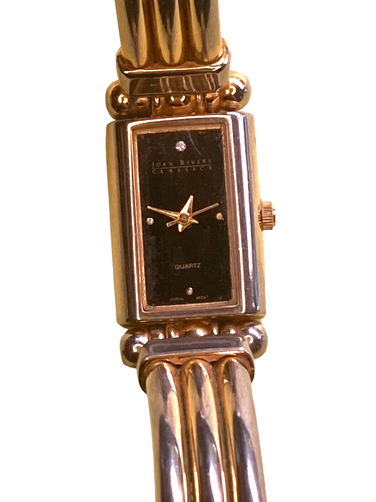 Joan Rivers Clásicos Reloj Pulsera Rígida Desteñido Tono Oro Antiguo Hollywood