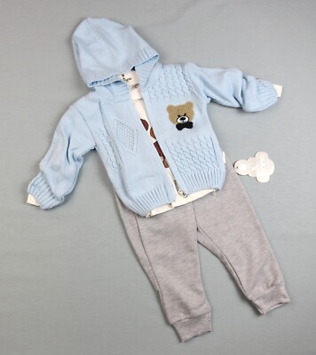 Baby Kleinkind Jogginganzug mit Strickjacke, Hosen Set Jungen