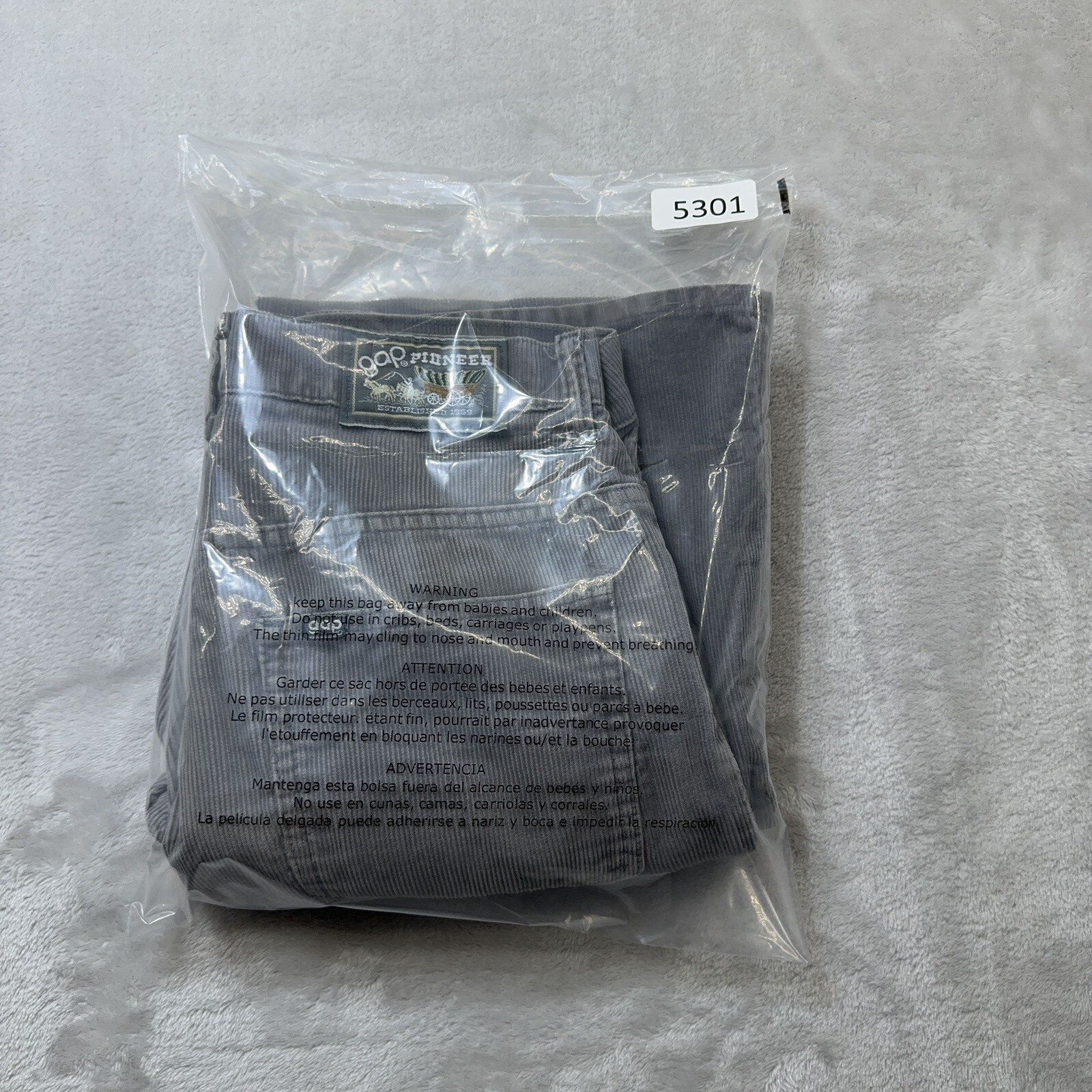 Vintage Gap Pioneer Pants Mens 31x33 Gray Corduroy Western 80s Made in