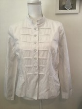 Chico s white Jacket medium size 2 stylish lightweight fully lined very good.
