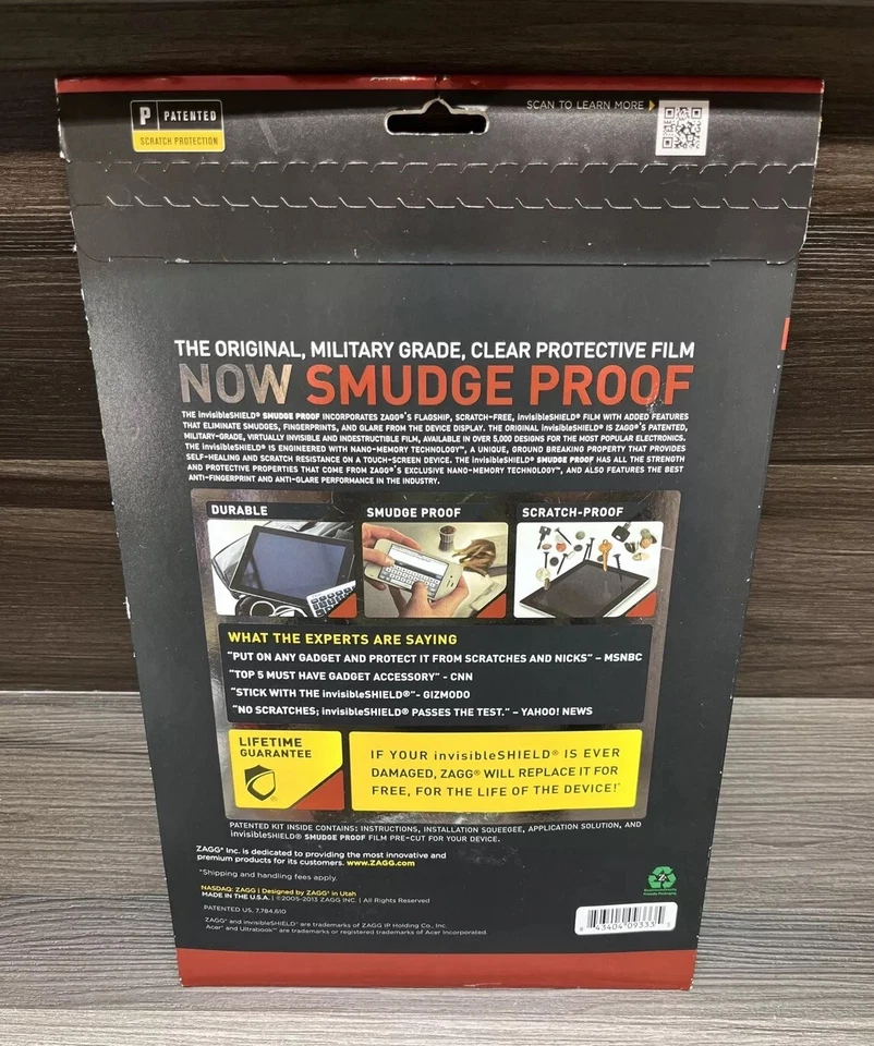 Zagg Invisible Shield Smudge Proof for Acer Touchscreen Ultrabook 14" - Image 2 of 2