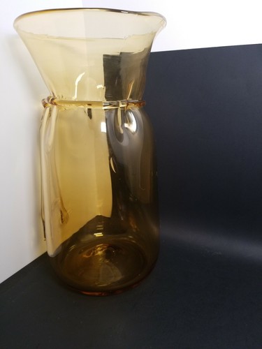Vtg Blenko Emporium Hand Tie Glass Tall Vase Wheat 1978-79 Sticker 13.5" x 7" - Picture 4 of 12