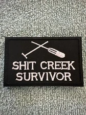SHITCREEK SURVIVOR 2x3 Embroidered Morale Patch Hook Backing Brand New