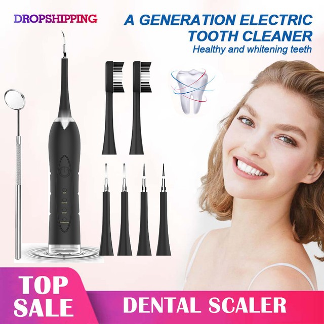 Electric Tooth Cleaner Ultrasonic Oral Irrigator Teeth Stain Dental Cleaning Kit eBay
