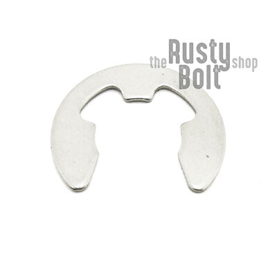 10mm, M10, E Clip, Stainless Steel, Circlip Side Mount, External Retaining Ring