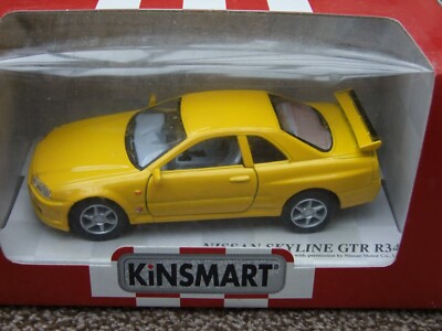 Nissan Skyline GTR R34 - Kinsmart Maßstab 1:36 diverse Lackierungen vorhanden VERSIEGELT