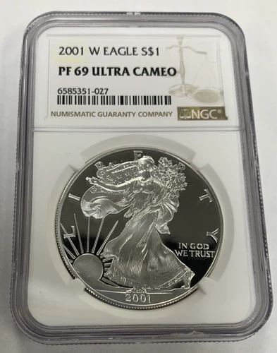 2001 W Silver Eagle ~ NGC PF 69 Ultra Cameo ~ Blast White